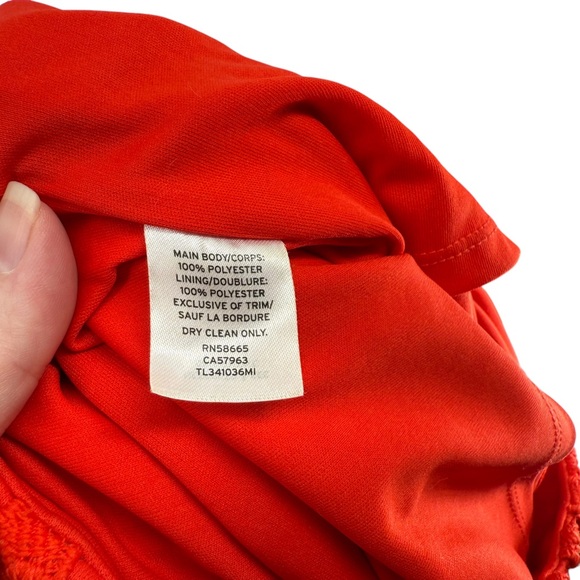 Leith Lace Pencil Skirt MEDIUM Red Floral Overlay Sheer Hem Lined Zip Crochet - Picture 13 of 13